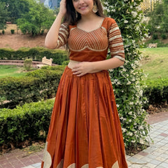 Pure Roman Cotton Gota Lehenga Choli for Navratri