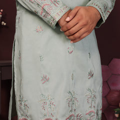 Men’s Premium Smart Silk Sequence Embroidered Kurta with Raymond Cotton Pyjama