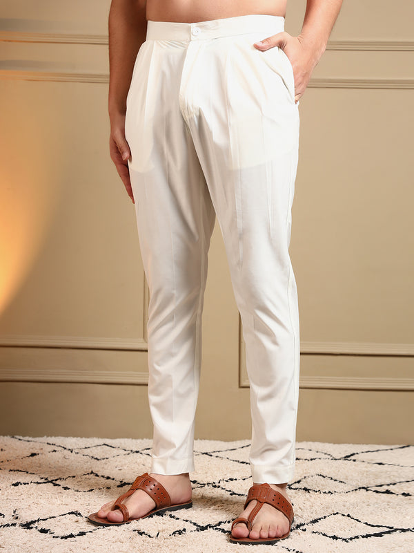 Men’s Royal Silk Sequence Embroidered Kurta with Semi Cotton Chudidar