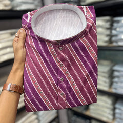 Men’s Heavy Cotton Printed Kurta Pyjama Set