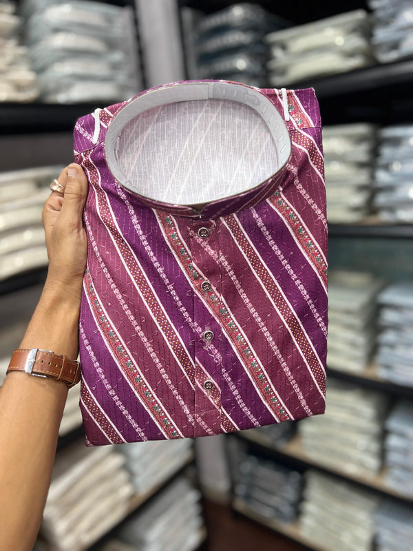 Men’s Heavy Cotton Printed Kurta Pyjama Set