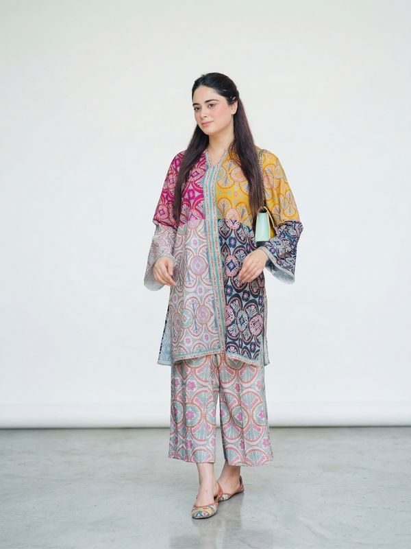 Women A-Line Rayon Co-ord Set with Digital Print