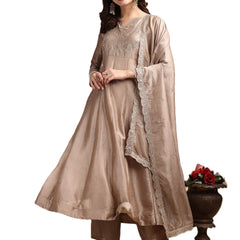 Vichitra Silk Embroidered Kurta Pant with Dupatta Set