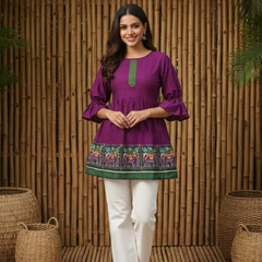 Women’s Delta Silk Plain Tunic Top