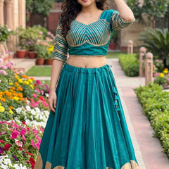 Pure Roman Cotton Gota Lehenga Choli for Navratri