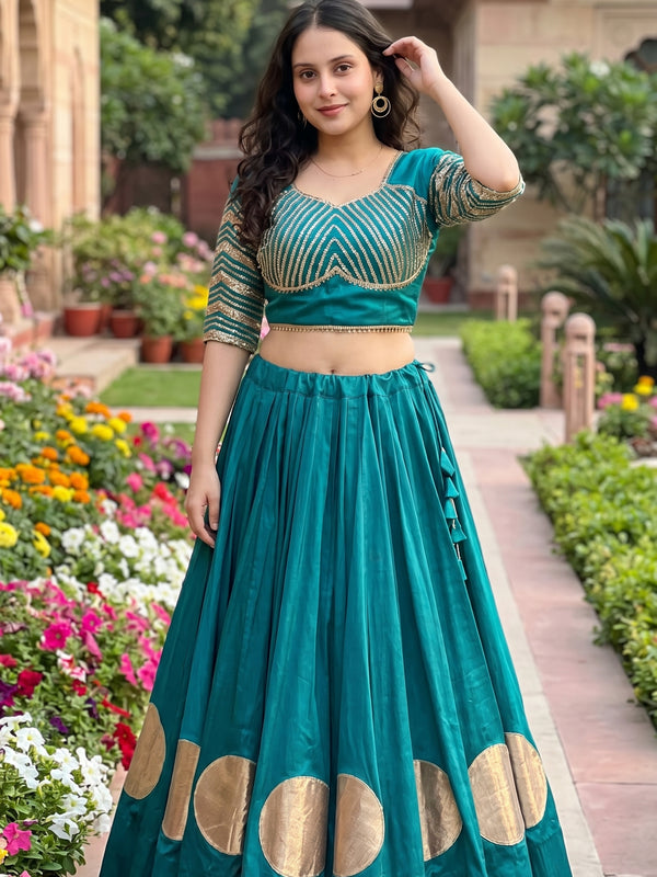 Pure Roman Cotton Gota Lehenga Choli for Navratri