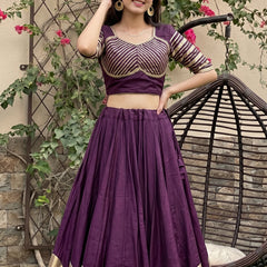 Pure Roman Cotton Gota Lehenga Choli for Navratri