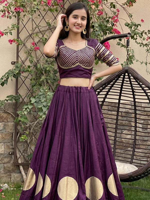 Pure Roman Cotton Gota Lehenga Choli for Navratri