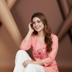 Casual Women’s Cotton Blend Handwork Tunic Top