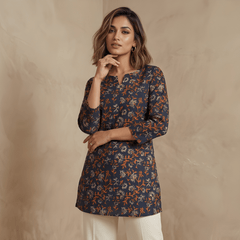 Casual Women’s Cotton Blend Printed Tunic Top