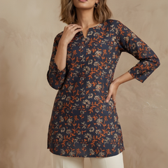 Casual Women’s Cotton Blend Printed Tunic Top