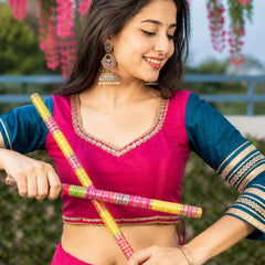 Women's Pure Rayon Sequins Lace Lehenga Choli Set for Navratri