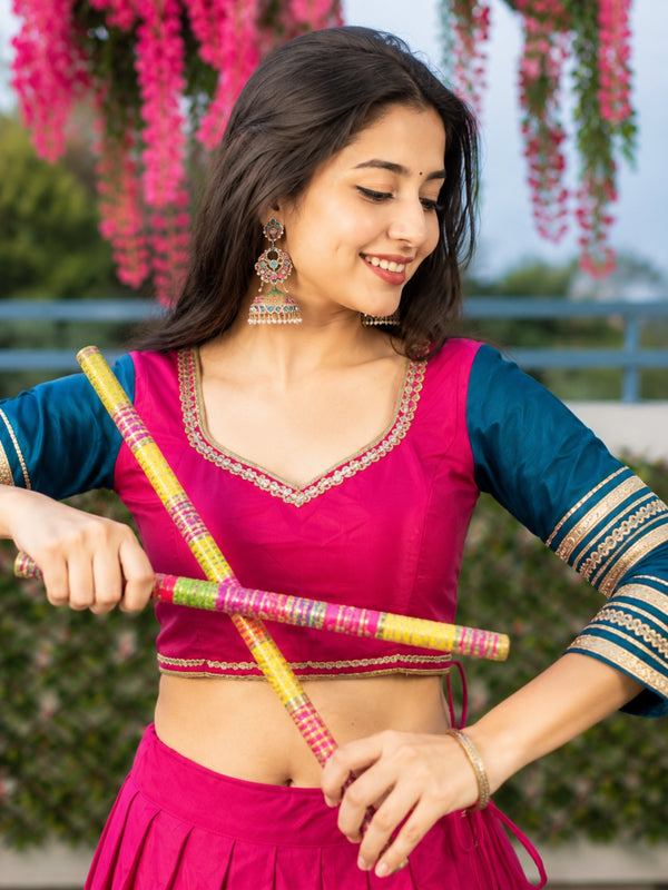 Women's Pure Rayon Sequins Lace Lehenga Choli Set for Navratri