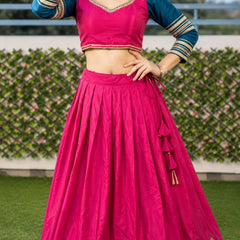 Women's Pure Rayon Sequins Lace Lehenga Choli Set for Navratri