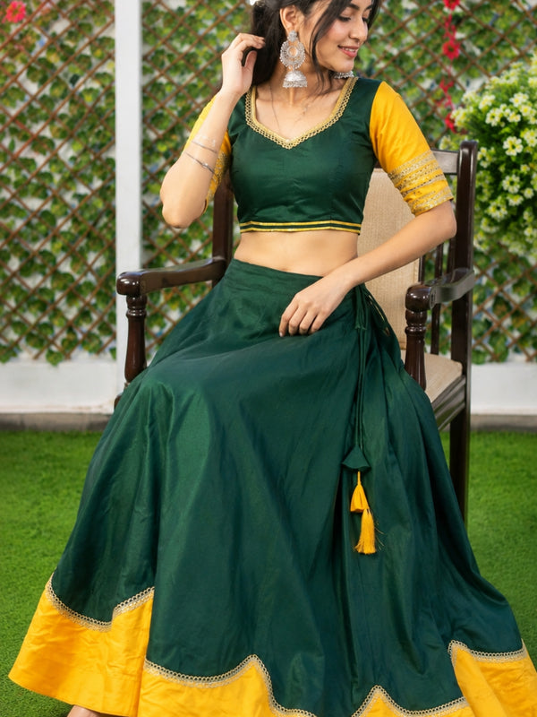 Women's Pure Rayon Sequins Lace Lehenga Choli Set for Navratri