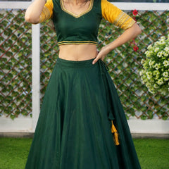 Women's Pure Rayon Sequins Lace Lehenga Choli Set for Navratri