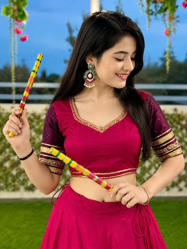 Women's Pure Rayon Sequins Lace Lehenga Choli Set for Navratri