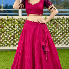 Women's Pure Rayon Sequins Lace Lehenga Choli Set for Navratri