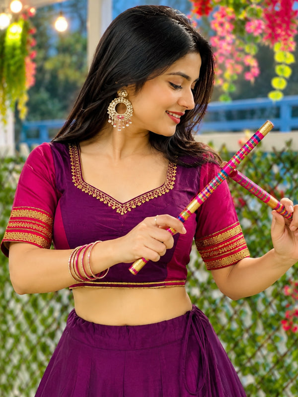 Women's Pure Rayon Sequins Lace Lehenga Choli Set for Navratri