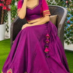 Women's Pure Rayon Sequins Lace Lehenga Choli Set for Navratri