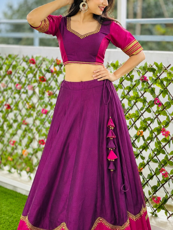 Women's Pure Rayon Sequins Lace Lehenga Choli Set for Navratri