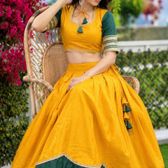 Women's Pure Rayon Sequins Lace Lehenga Choli Set for Navratri