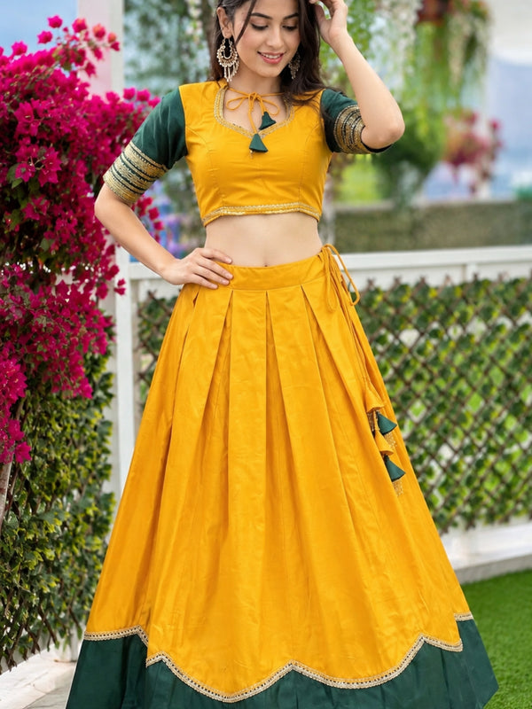 Women's Pure Rayon Sequins Lace Lehenga Choli Set for Navratri