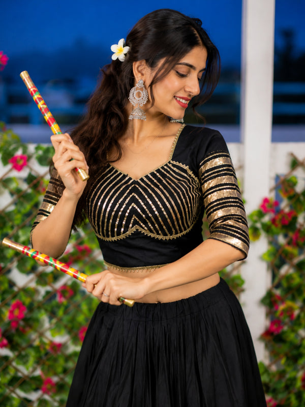 Pure Roman Cotton Gota Lehenga Choli for Navratri