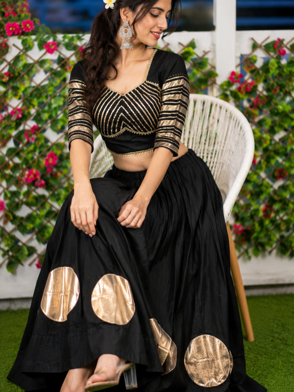 Pure Roman Cotton Gota Lehenga Choli for Navratri