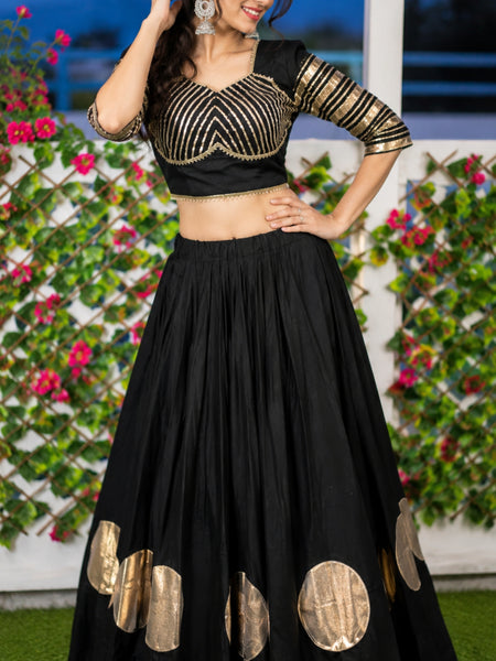 Pure Roman Cotton Gota Lehenga Choli for Navratri