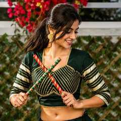 Pure Roman Cotton Gota Lehenga Choli for Navratri