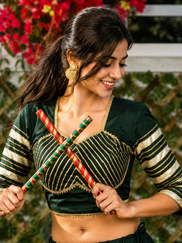 Pure Roman Cotton Gota Lehenga Choli for Navratri