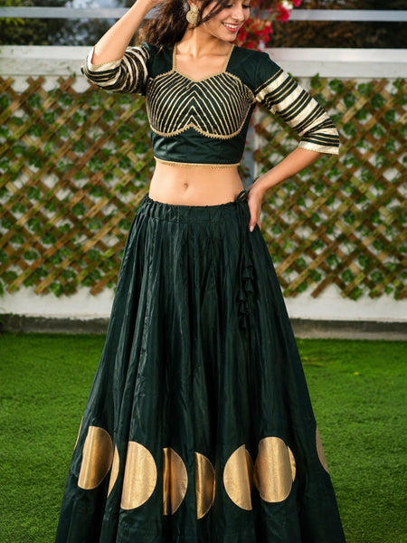 Pure Roman Cotton Gota Lehenga Choli for Navratri