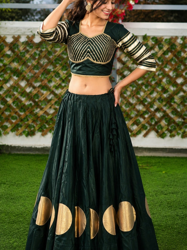 Pure Roman Cotton Gota Lehenga Choli for Navratri