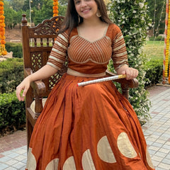 Pure Roman Cotton Gota Lehenga Choli for Navratri