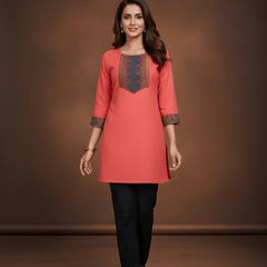 Stylish Women’s Cotton Jacquard Kurti Top