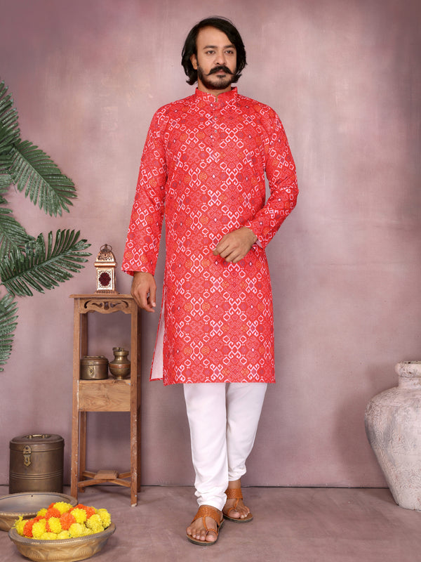 Men’s Heavy Cotton Printed Kurta Pyjama Set