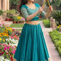Pure Roman Cotton Gota Lehenga Choli for Navratri