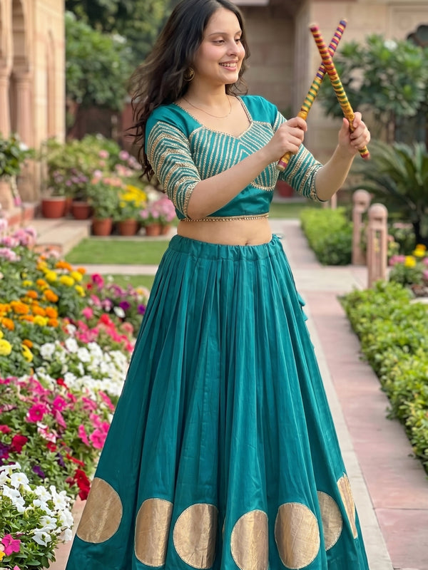 Pure Roman Cotton Gota Lehenga Choli for Navratri