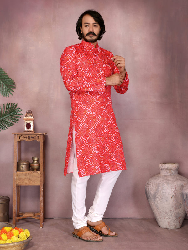 Men’s Heavy Cotton Printed Kurta Pyjama Set