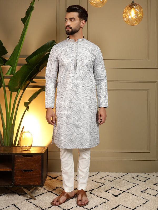 Men’s Heavy Jacquard Kurta with Semi Cotton Chudidar