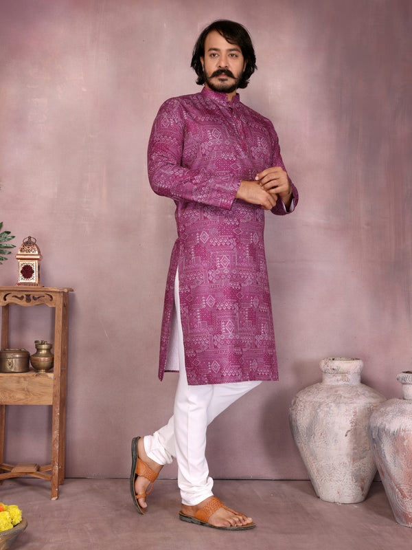 Men’s Cotton Sequence Work Kurta with Semi Cotton Chudidar