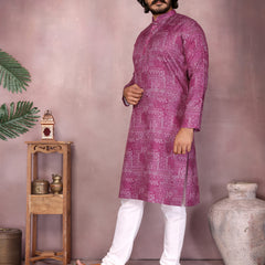 Men’s Cotton Sequence Work Kurta with Semi Cotton Chudidar