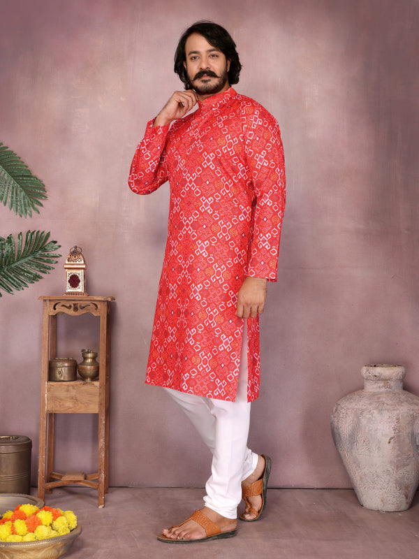 Men’s Heavy Cotton Printed Kurta Pyjama Set
