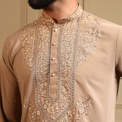 Men’s Armani Lachko Embroidered Kurta with Semi Cotton Chudidar