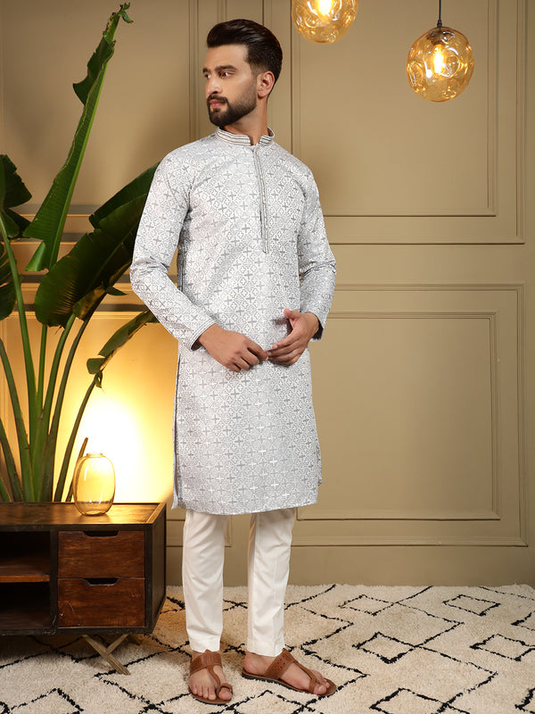 Men’s Heavy Jacquard Kurta with Semi Cotton Chudidar