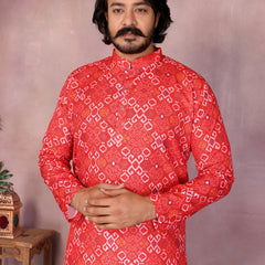 Men’s Heavy Cotton Printed Kurta Pyjama Set