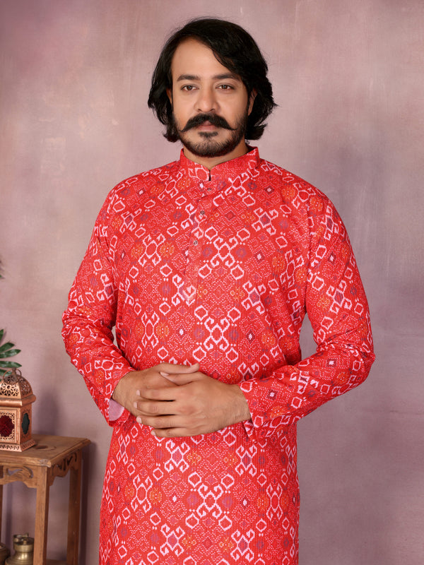 Men’s Heavy Cotton Printed Kurta Pyjama Set