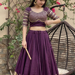Pure Roman Cotton Gota Lehenga Choli for Navratri