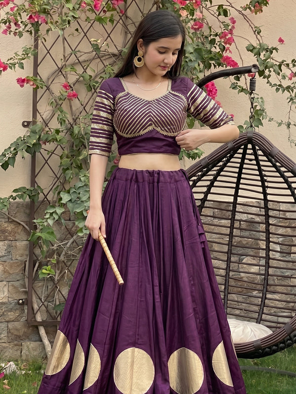 Pure Roman Cotton Gota Lehenga Choli for Navratri